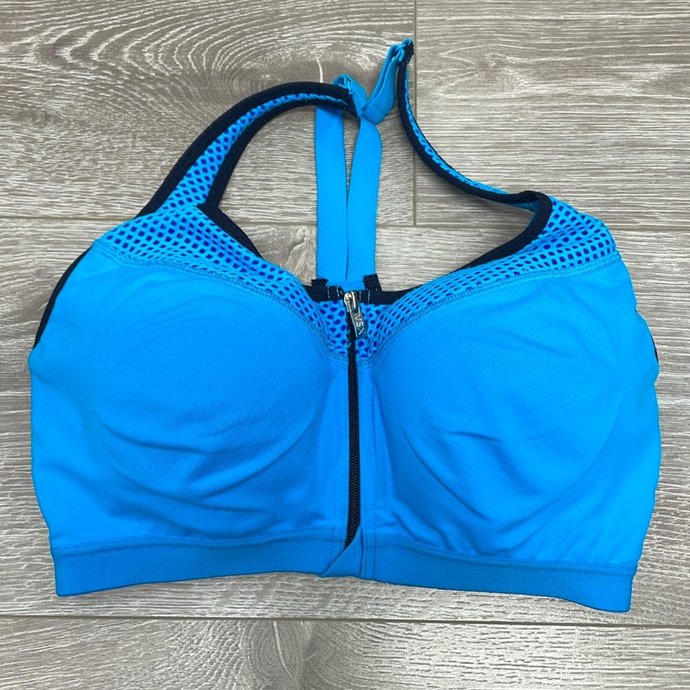 Victoria's Secret Electric Blue Front-Zip Sports Bra